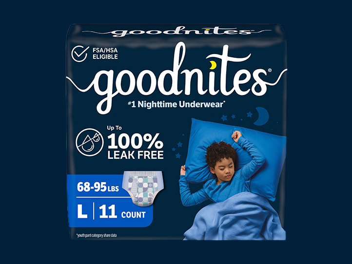 Goodnites® Nighttime Underwear for Boys, Geometric Design, Large Size, #1 Nighttime Underwear*   *Youth Pant Category Share Data